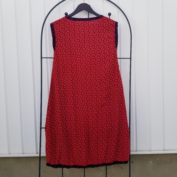 Papillon midi a line red vintage floral dress - Picture 7 of 8